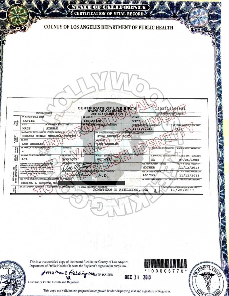 Dwayne Wade Baby Birth Certificate