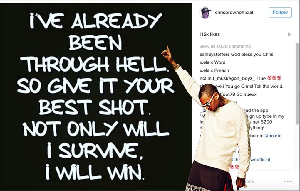 Chris Brown Posts _I WILL WIN_