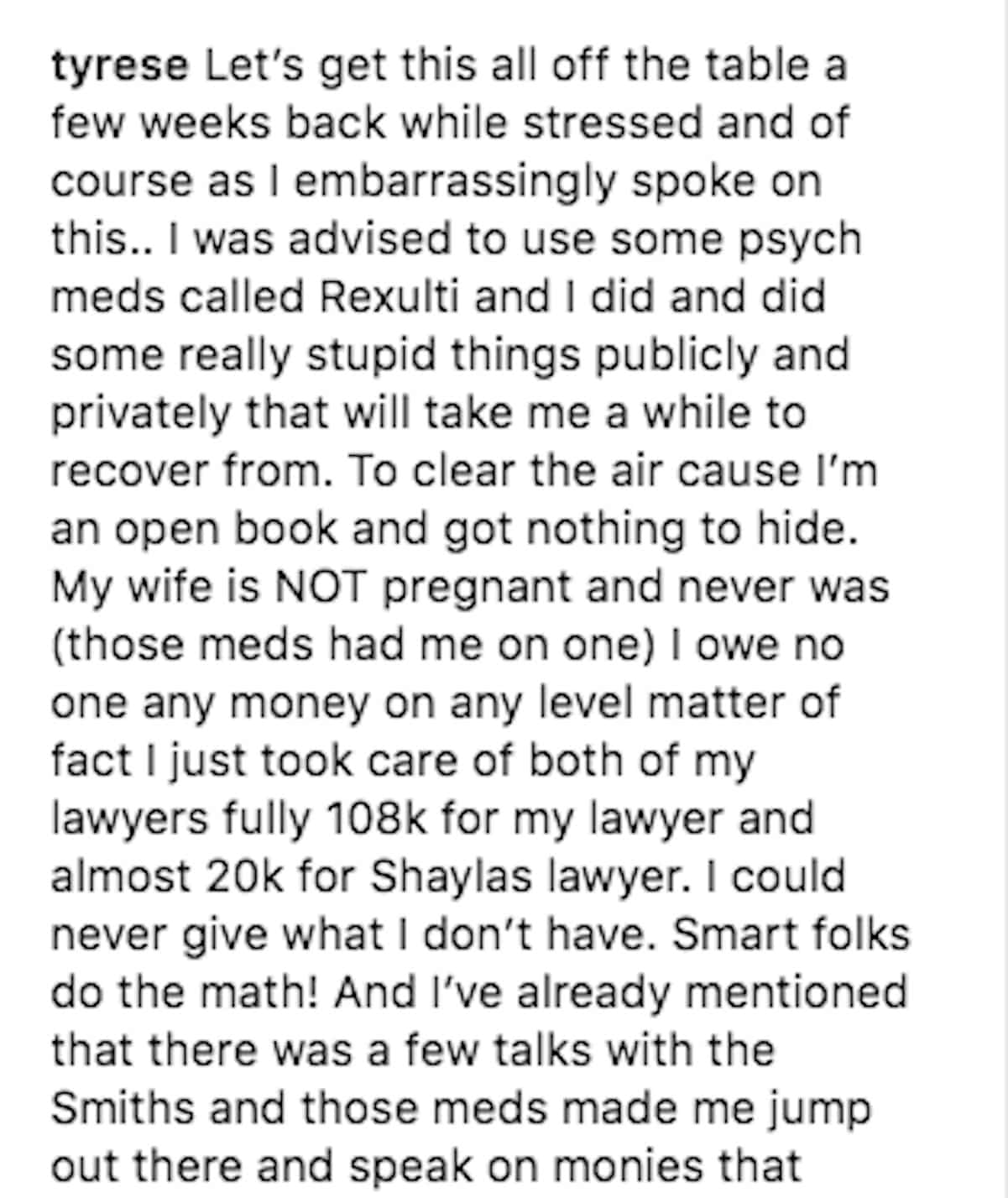 tyrese lied wife pregnant broke 1