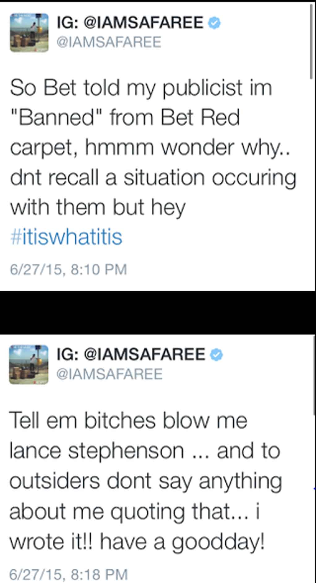 safaree samuels nicki minaj ghostwrite tweet