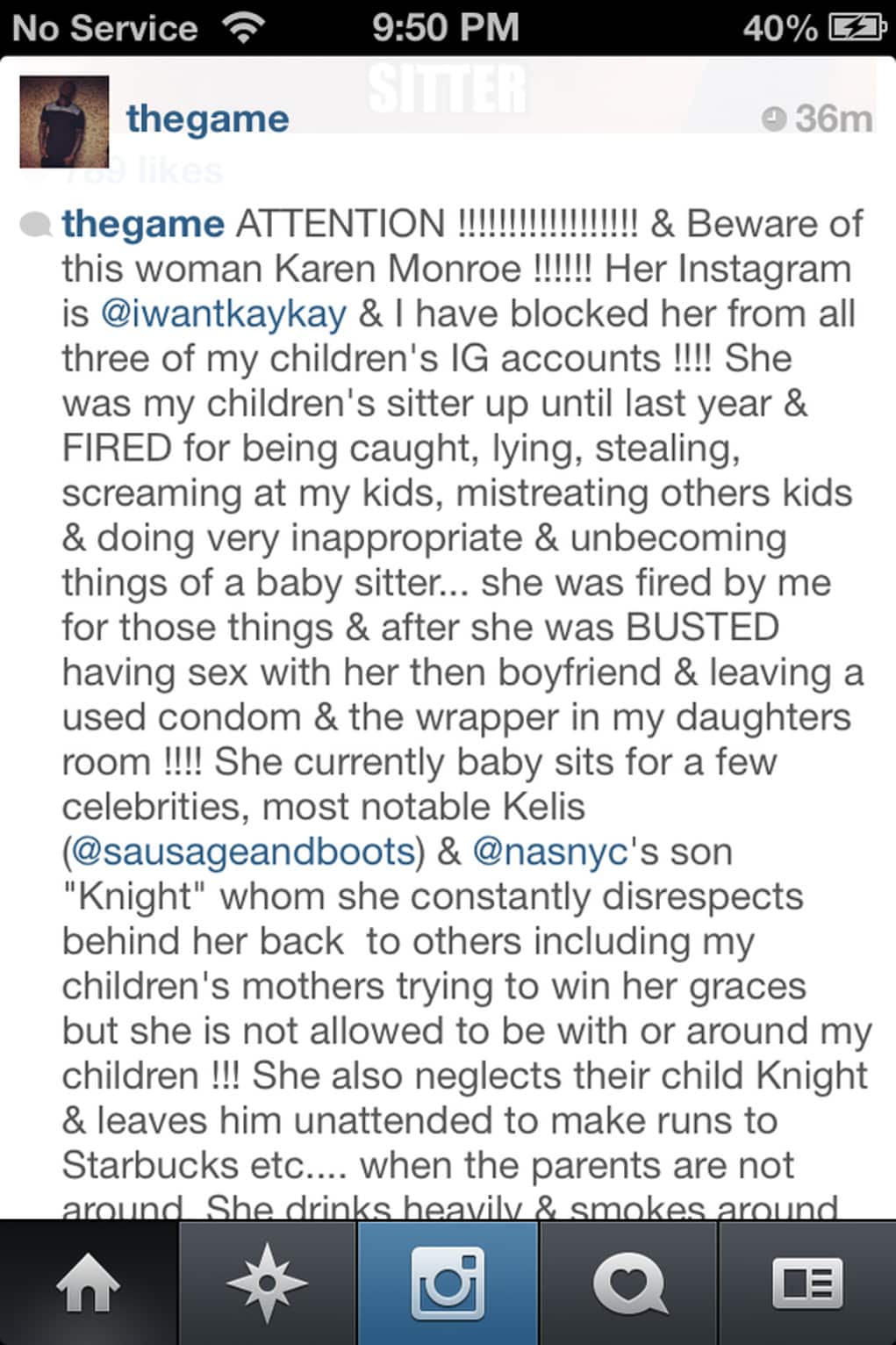the game nanny karen monroe instagram lawsuit
