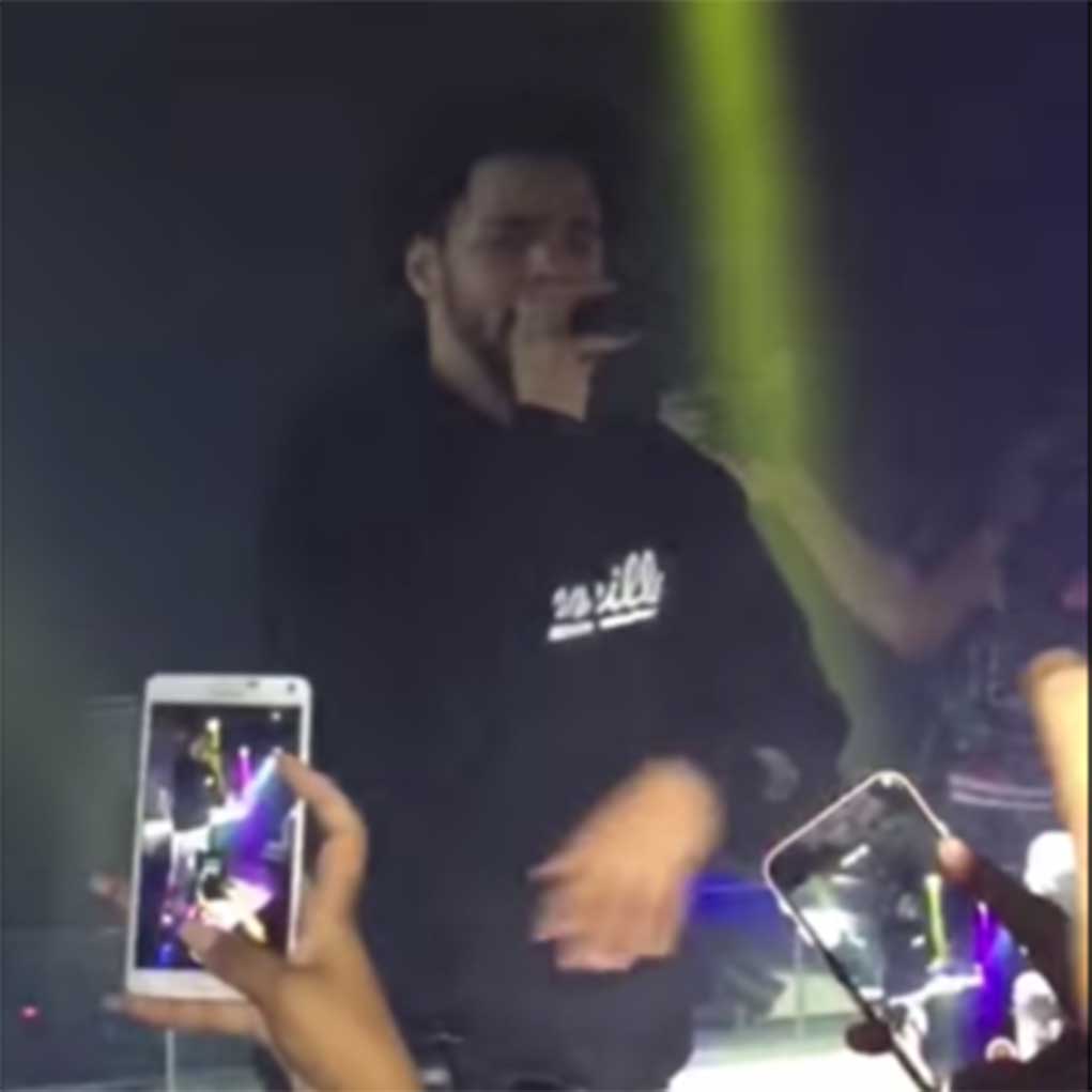 J. Cole Performs @ Basement Party & Gets Hit With IPhone