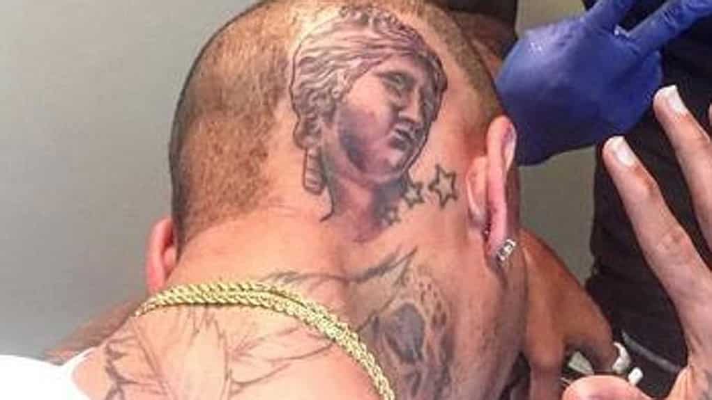 chris brown head tattoo 2