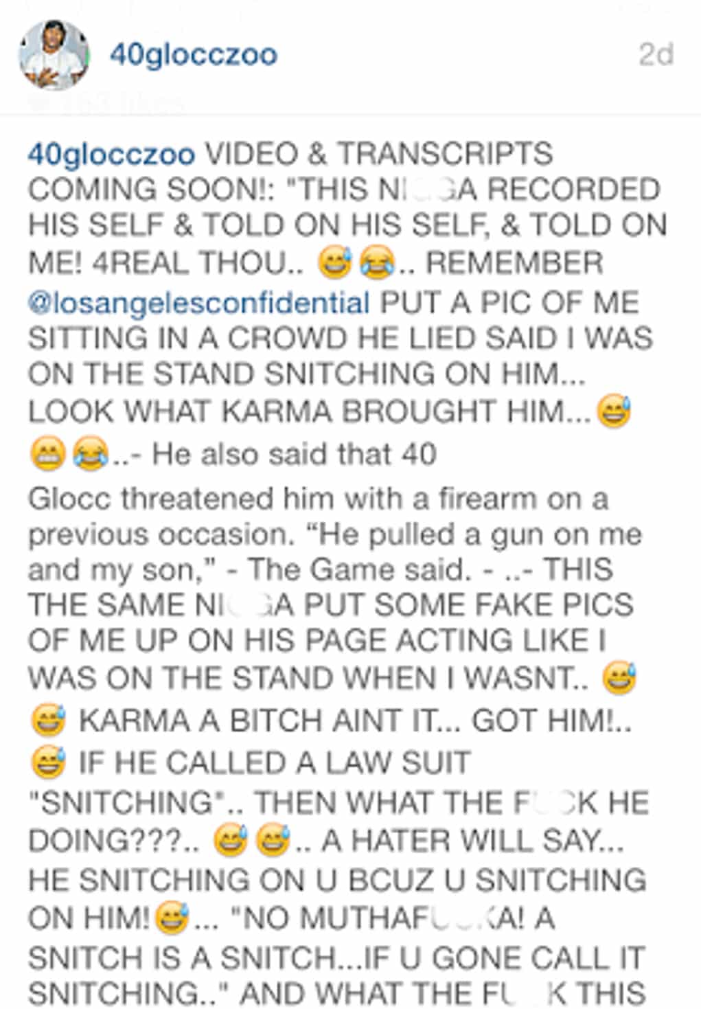 game snitch 40 glocc