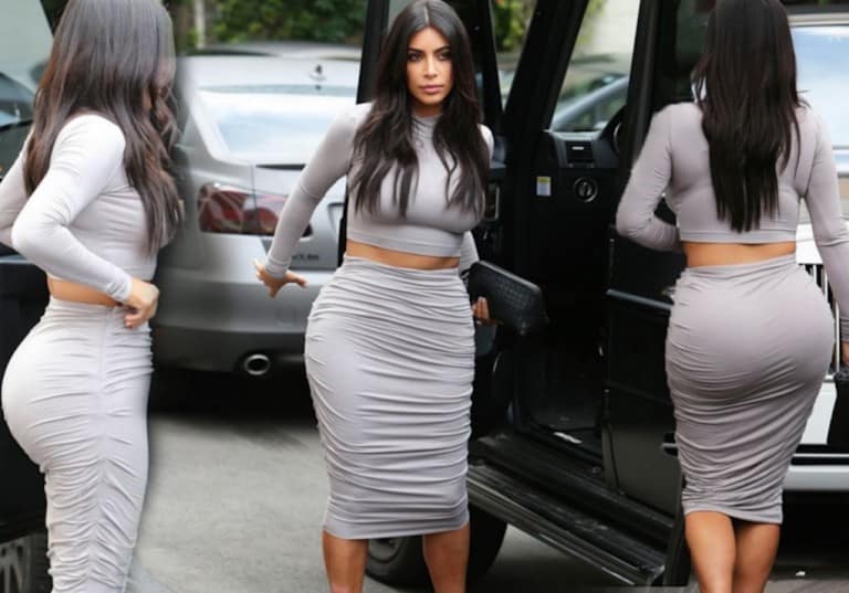 Kim K Wears Two Pairs of Spanx to Keep Diaper Booty in Check