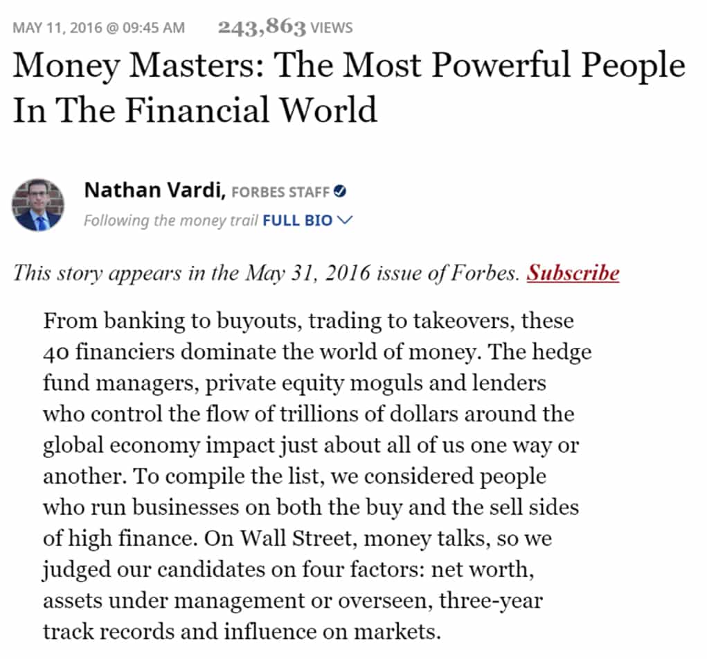 Robert Smith: Forbes Most Powerful