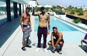 chris brown peed bed ibiza