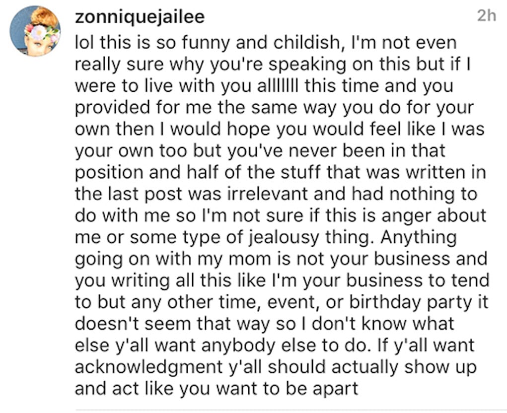 ti zonnique daughter disowned