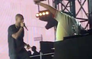 dj khaled falls on stage