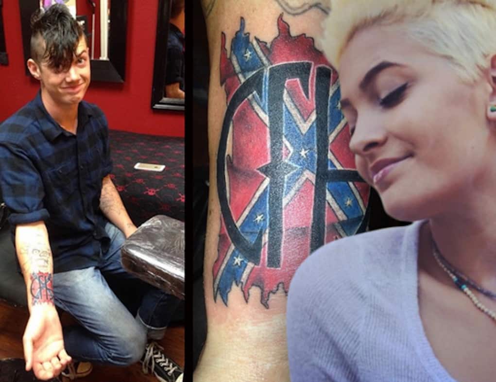 paris jackson racist boyfriend confederate flag tattoo
