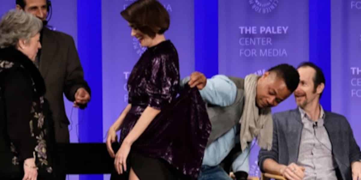 cuba gooding jr lifts co-star skirt