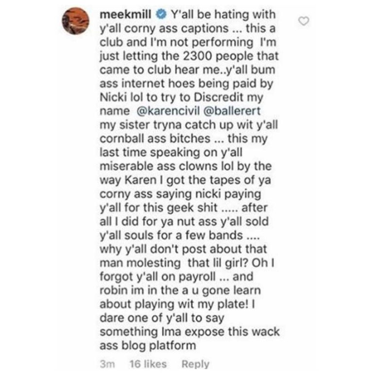 Meek Mill Coming for Karen Civil & BallerAlert!