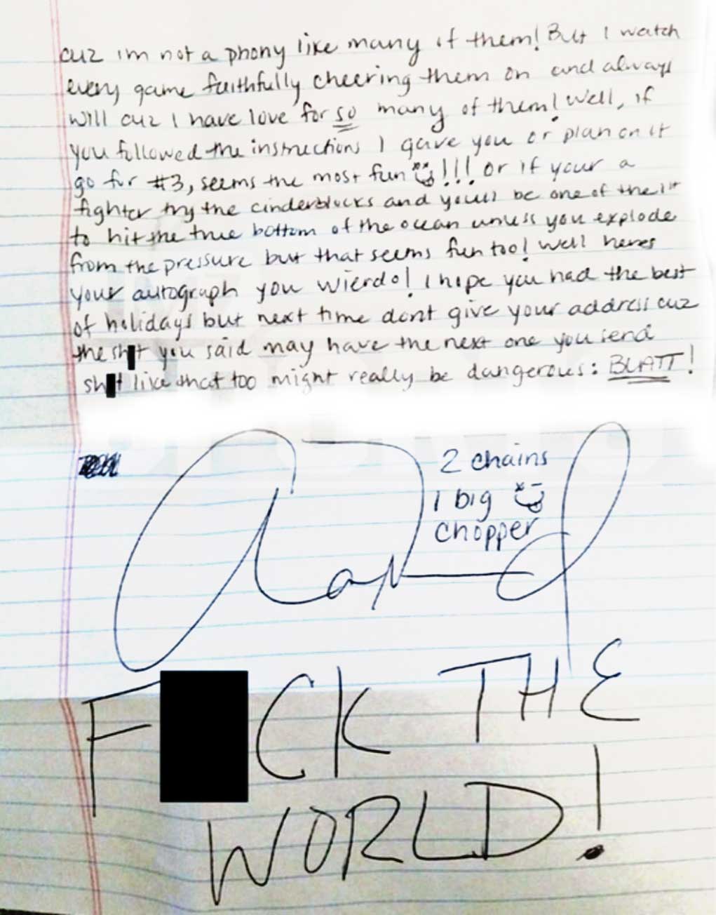 Aaron Hernandez Jailhouse Lover Suicide Note