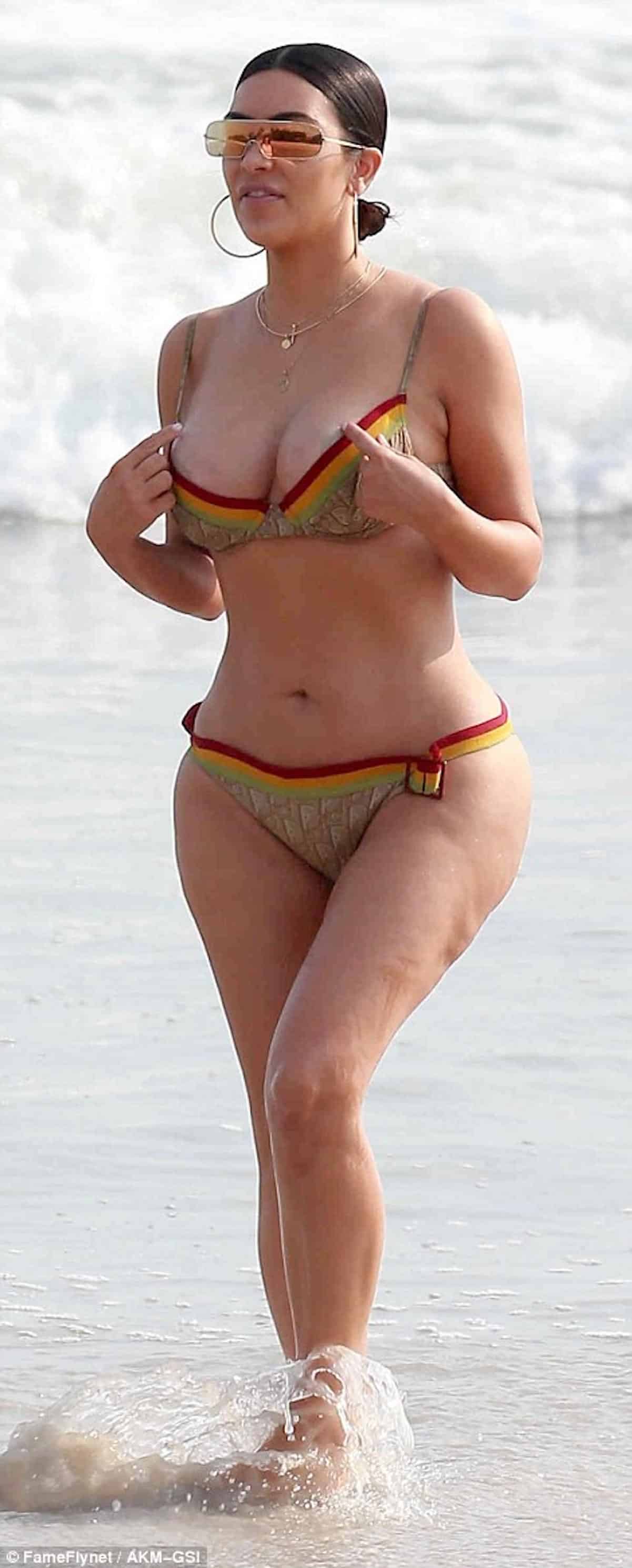 kim kardashian unretouched lumpy butt