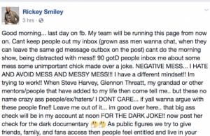 rickey smiley quits facebook dark skin