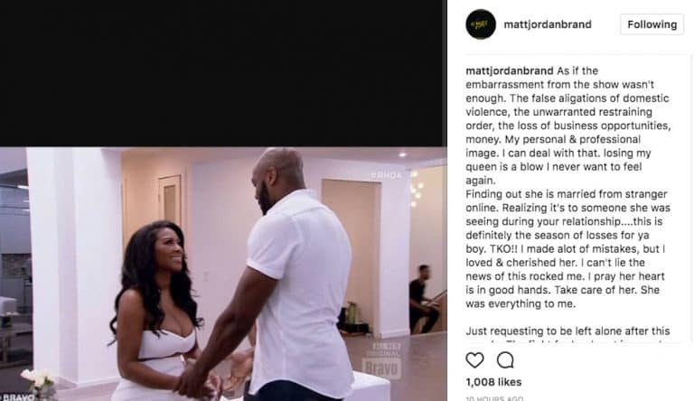 Matt Jordan Is ‘Rocked’ By News of Kenya’s Marriage