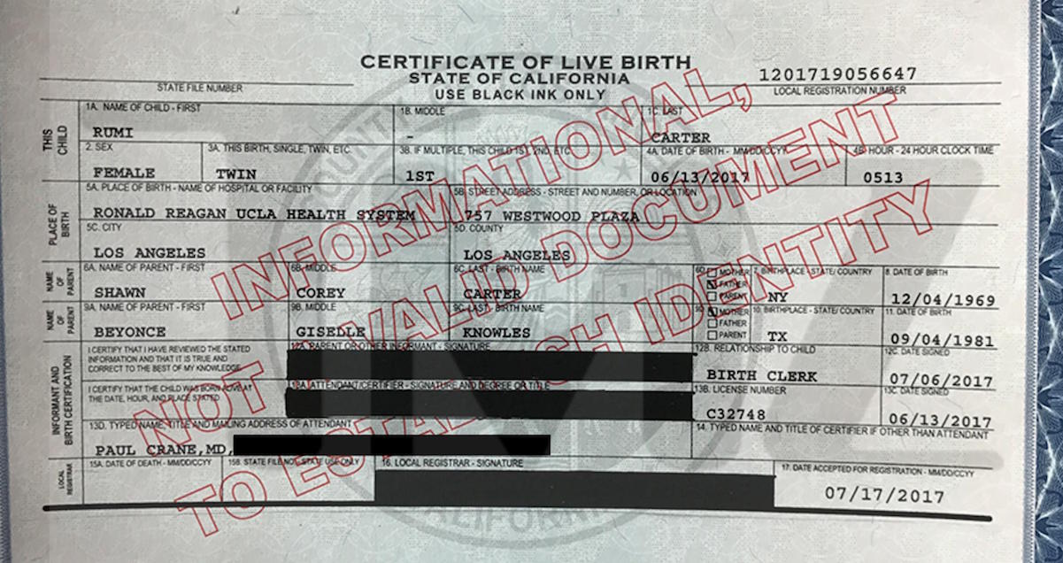 birth certificate