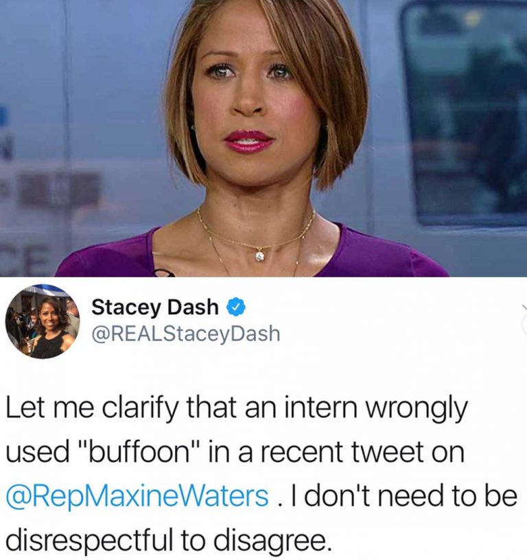 Stacey Dash Blames “Intern” For Maxine Waters “BUFFOON” Tweet…