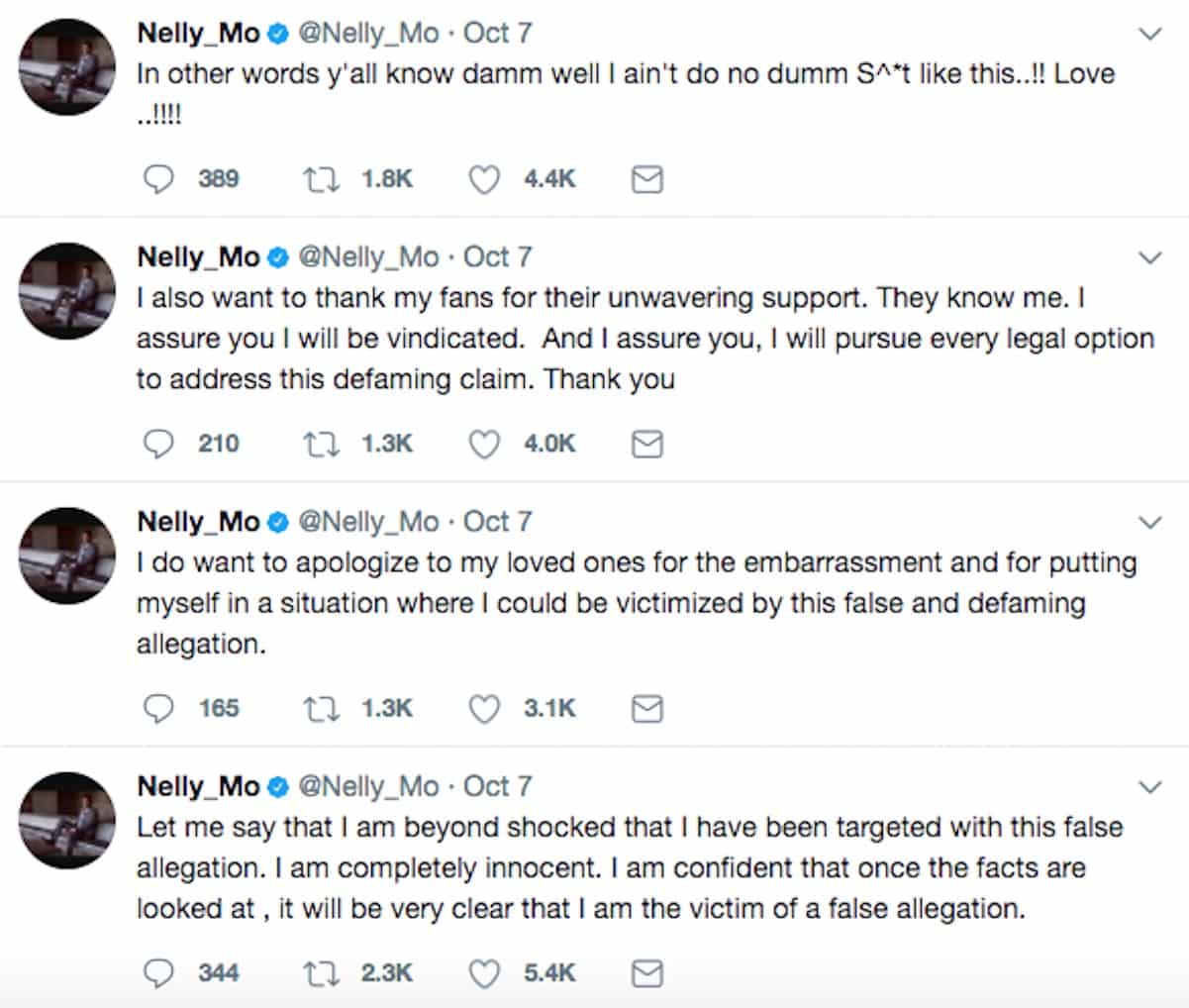 nelly denies rape