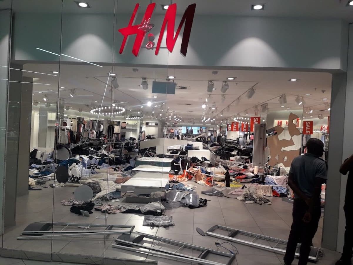 hm south africa store destroyed