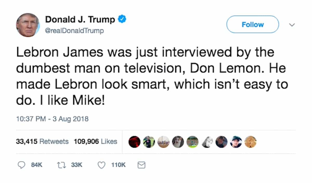 trump don lemon lebron james dumb